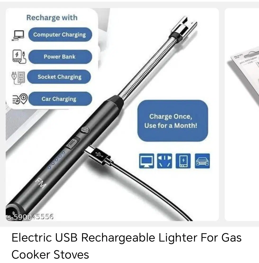 USB Rechargeable Gas Stove Lighter — product view 1